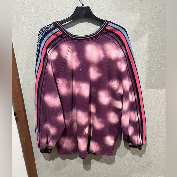 Free People Movement Purple and Pink Tie-Dye Sweatshirt Oversized Pockets EUC - Picture 4 of 5